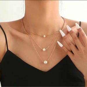 Simple Imitation Pearl Necklace Multi-layer necklace. New with tag